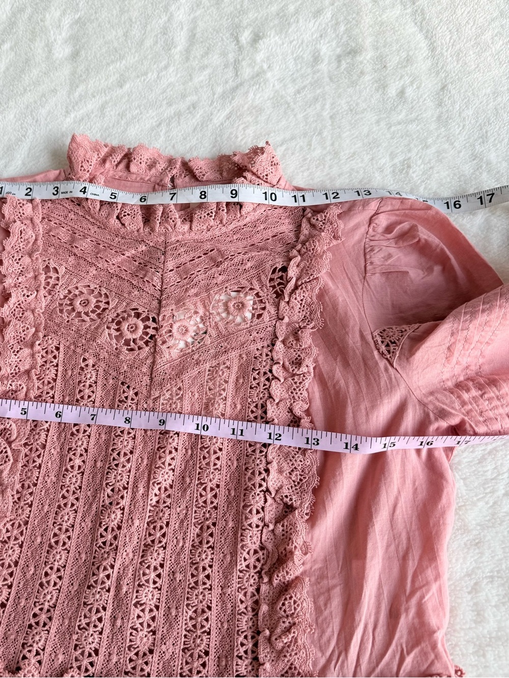 Sezane NWT Tomoe Rose Embroidered High Neck Long Sleeve Blouse FR 38 US S (6) - Picture 6 of 12